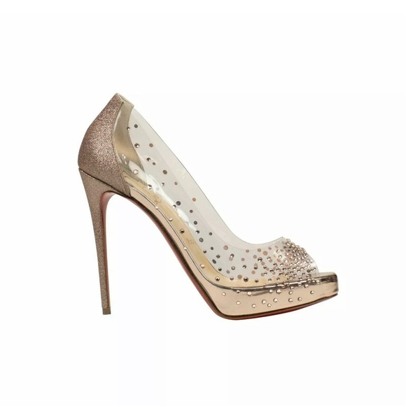 🛑 SOLD 🛑 Christian Louboutin Dust Pink PVC ‘Very Strass’ 120mm Pumps - Picture 3 of 7